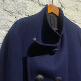 YOHJI YAMAMOTO NAVY WOOL OVERCOAT