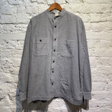 ISSEY MIYAKE VINTAGE COTTON LABEL GREY COLLARLESS SHIRT