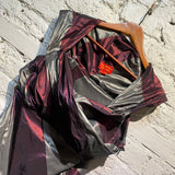 VIVIENNE WESTWOOD RED LABEL BURGUNDY/SILVER STRIPED STRUCTURED DRESS
