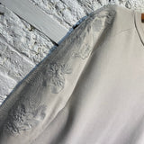 DRIES VAN NOTEN LIGHT GREY EMBROIDERED COTTON SWEATSHIRT