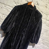 GANNI BLACK CRINKLE DRESS WITH SCARF