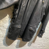 GIANNI VERSACE VINTAGE BLACK LEATHER COAT