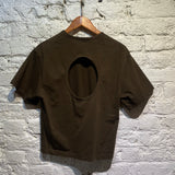 MATTEAU BROWN T-SHIRT CIRCLE CUT OUT