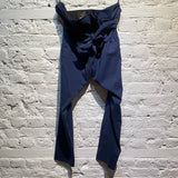VIVIENNE WESTWOOD ANGLOMANIA NAVY PAPERBAG WAISTED TROUSERS