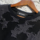 GOMME BLACK/GREY ASYMMETRIC TOP