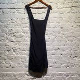 MARGARET HOWELL BLACK SILK COTTON PINAFORE DRESS