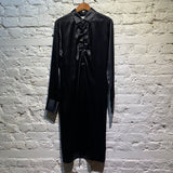 BOTTEGA VENETA BLACK ACETATE SHIRT DRESS