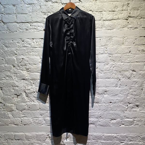 BOTTEGA VENETA BLACK ACETATE SHIRT DRESS