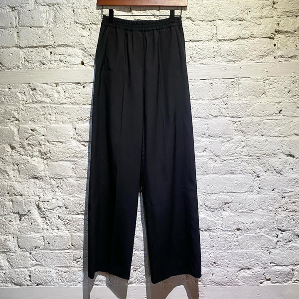 PAUL SMITH P.S. BLACK WIDE LEG ELASTICATED WAIST TROUSERS