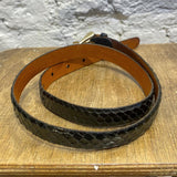 OSPREY BLACK LEATHER BELT WITH GOLD BUCKLE