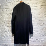 GIVENCHY BLACK UNLINED RAW EDGE FROCK COAT