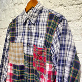 GOSHA RUBCHINSKIY CHECK PANEL SHIRT