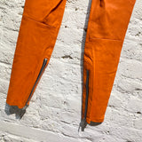 UNRAVEL PROJECT ORANGE LEATHER SKINNY TROUSERS