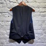 VIVIENNE WESTWOOD MAN NAVY WOOL WAISTCOAT WITH SKULL PIN