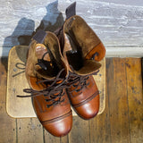 VINTAGE COGNAC TAN LEATHER BOOTS