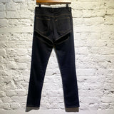 Y/PROJECT BLACK SKINNY HOT PANT SLIT JEANS