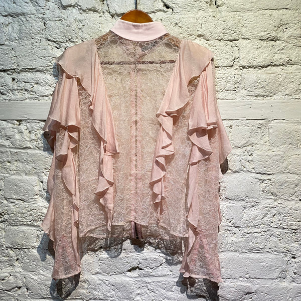 BALMAIN PINK LACE SHIRT