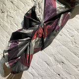 VIVIENNE WESTWOOD RED LABEL BURGUNDY/SILVER STRIPED STRUCTURED DRESS