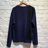 ALEXANDER MCQUEEN MCQ NAVY JERSEY SWEATER BLACK PATCH