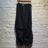 DION LEE BLACK COTTON MIX PARACHUTE PANTS