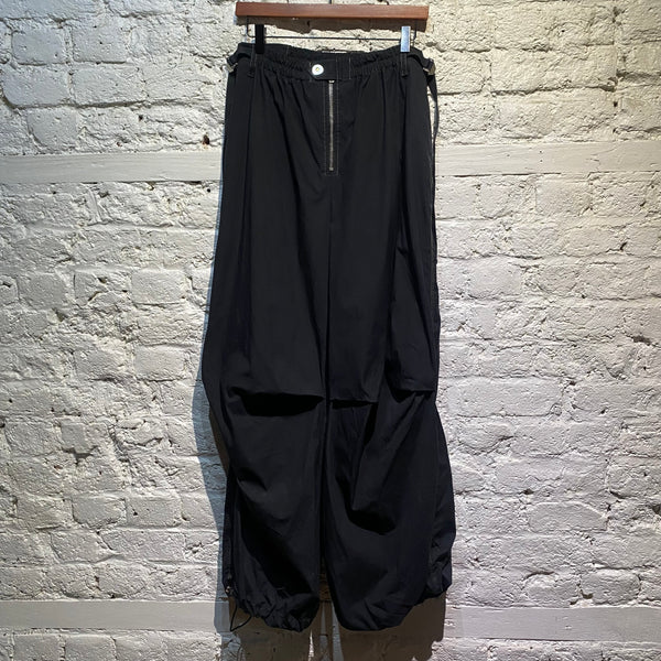 DION LEE BLACK COTTON MIX PARACHUTE PANTS