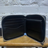 ALEXANDER MCQUEEN MCQ BLACK LEATHER ZIP WALLET