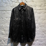 IRO BLACK LEATHER BUTTON UP SHIRT/OVERSHIRT