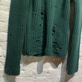 J.W. ANDERSON FOREST GREEN DISTRESSED KNIT