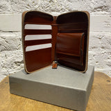 ALEXANDER MCQUEEN BROWN LEATHER ZIP WALLET
