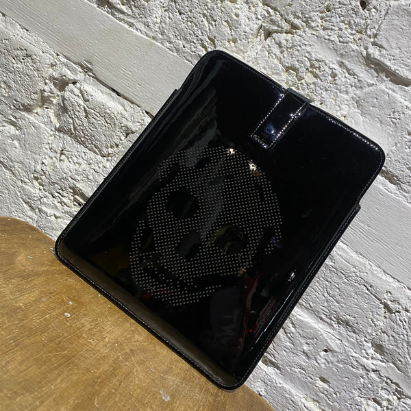 ALEXANDER MCQUEEN BLACK PATENT LEATHER IPAD COVER