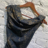 VIVIENNE WESTWOOD ANGLOMANIA BLACK/BROWN LACE PRINT COTTON DRESS