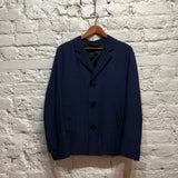 BURBERRY PRORSUM BLUE SILK PAINTERS JACKET