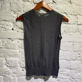 RICK OWENS GREY SLEEVELESS KNIT SWEATER