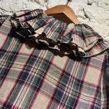 BALENCIAGA CHECK SHIRT DRESS RUFFLED COLLAR