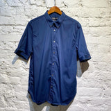 ALEXANDER MCQUEEN BLUE S/S BUTTONED SHIRT