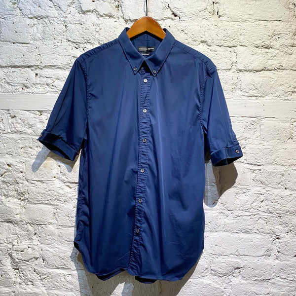 ALEXANDER MCQUEEN BLUE S/S BUTTONED SHIRT