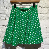 MIU MIU GREEN/WHITE POLKA DOT SKIRT