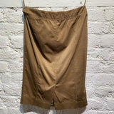 TOM FORD  BROWN COTTON PENCIL SKIRT