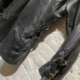 GIANNI VERSACE VINTAGE BLACK LEATHER COAT
