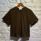 MATTEAU BROWN T-SHIRT CIRCLE CUT OUT