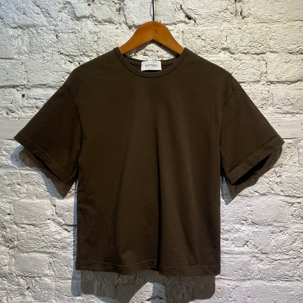 MATTEAU BROWN T-SHIRT CIRCLE CUT OUT