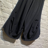 LIMI FEU BLACK NYLON CROPPED TROUSERS