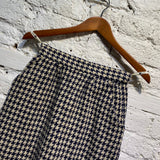 ISSEY MIYAKE VINTAGE I.S. WOOL NAVY HOUNDSTOOTH PENCIL SKIRT
