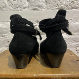SANDRO BLACK SUEDE ANKLE BOOTS