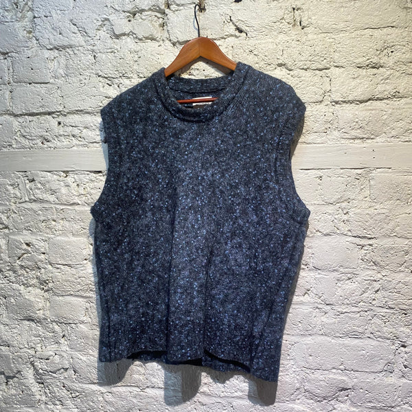NORSE PROJECTS BLACK/BLUE COTTON/WOOL MIX VEST