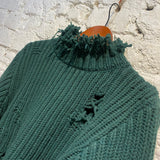 J.W. ANDERSON FOREST GREEN DISTRESSED KNIT