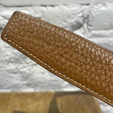 HERMES VINTAGE “H” BLACK LEATHER BELT