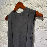 RICK OWENS GREY SLEEVELESS KNIT SWEATER