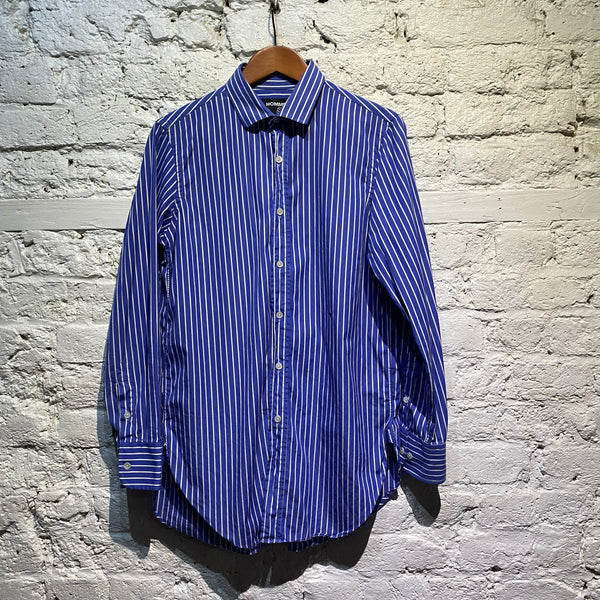 HOMME GIRLS BLUE/WHITE STRIPED SHIRT