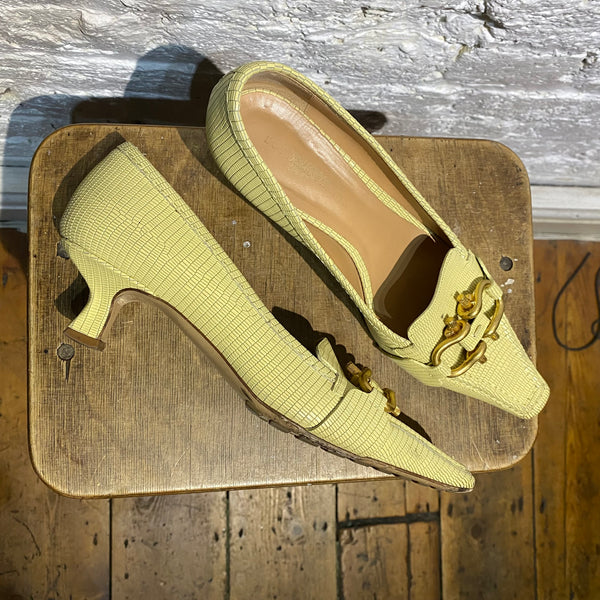 BOTTEGA VENETA LIME GREEN HEELS